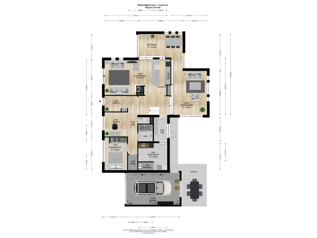 View floorplan of BEGANE GROND of Bilderdijkstraat 5