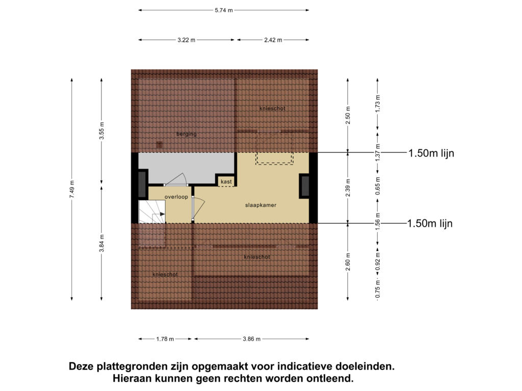 View floorplan of Zolder of Margrietstraat 1