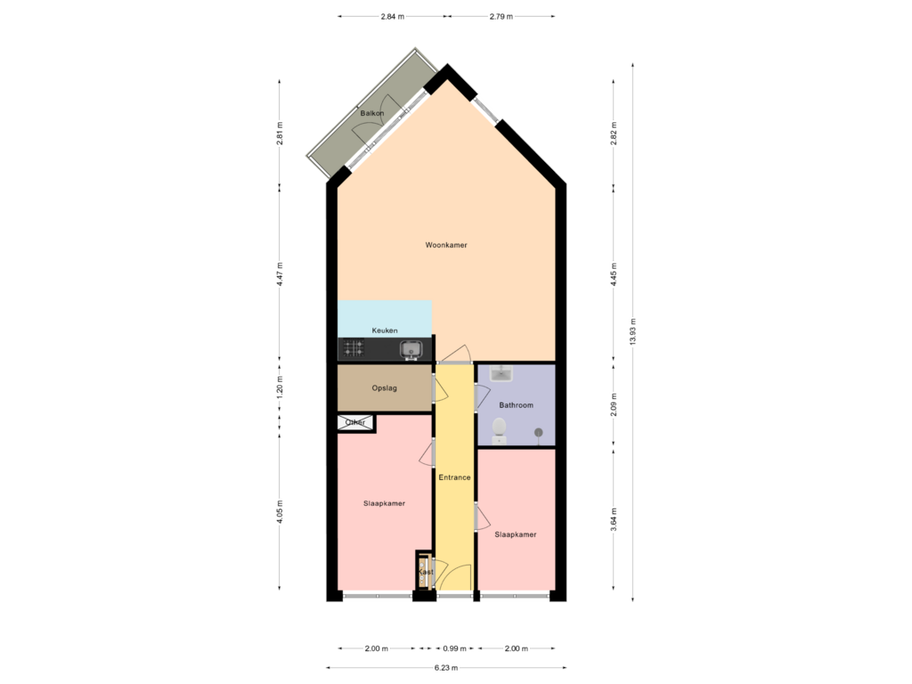 Bekijk plattegrond van Appartement van Burgerweg 9-AP8