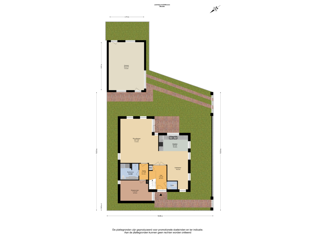 Bekijk plattegrond van Situatie van Jachtlaan 4-A