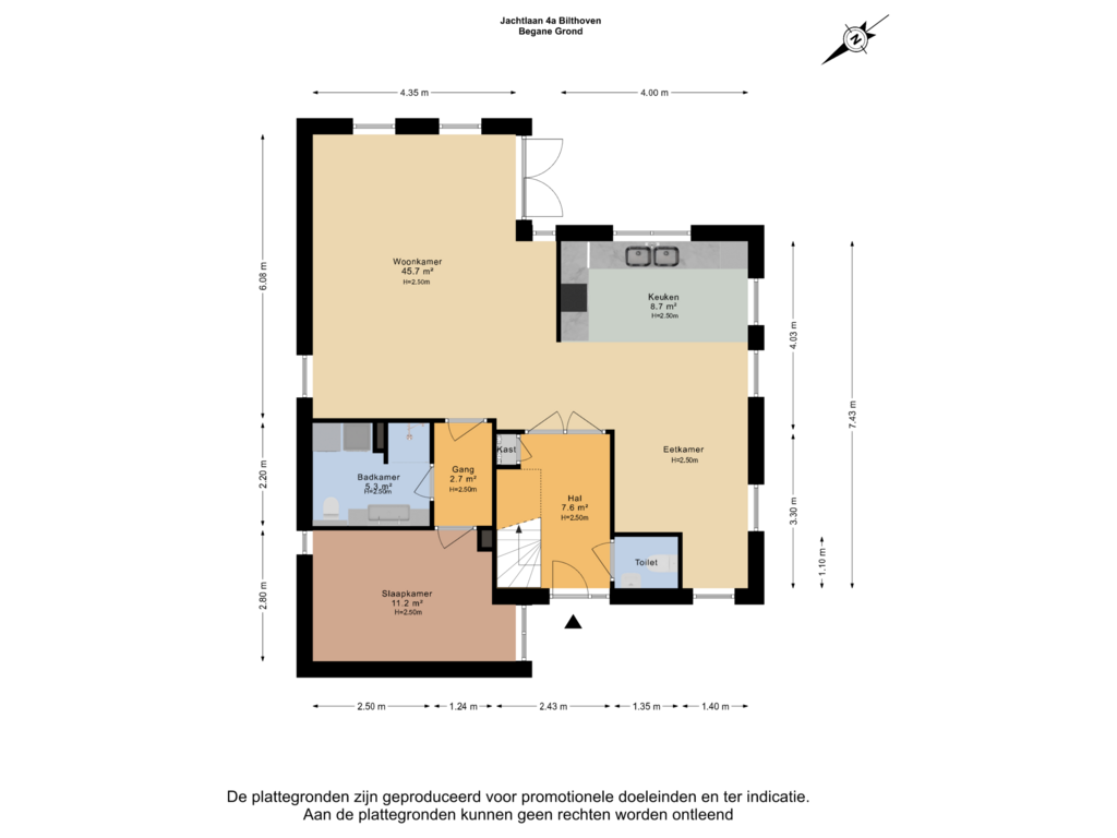 Bekijk plattegrond van Begane Grond van Jachtlaan 4-A