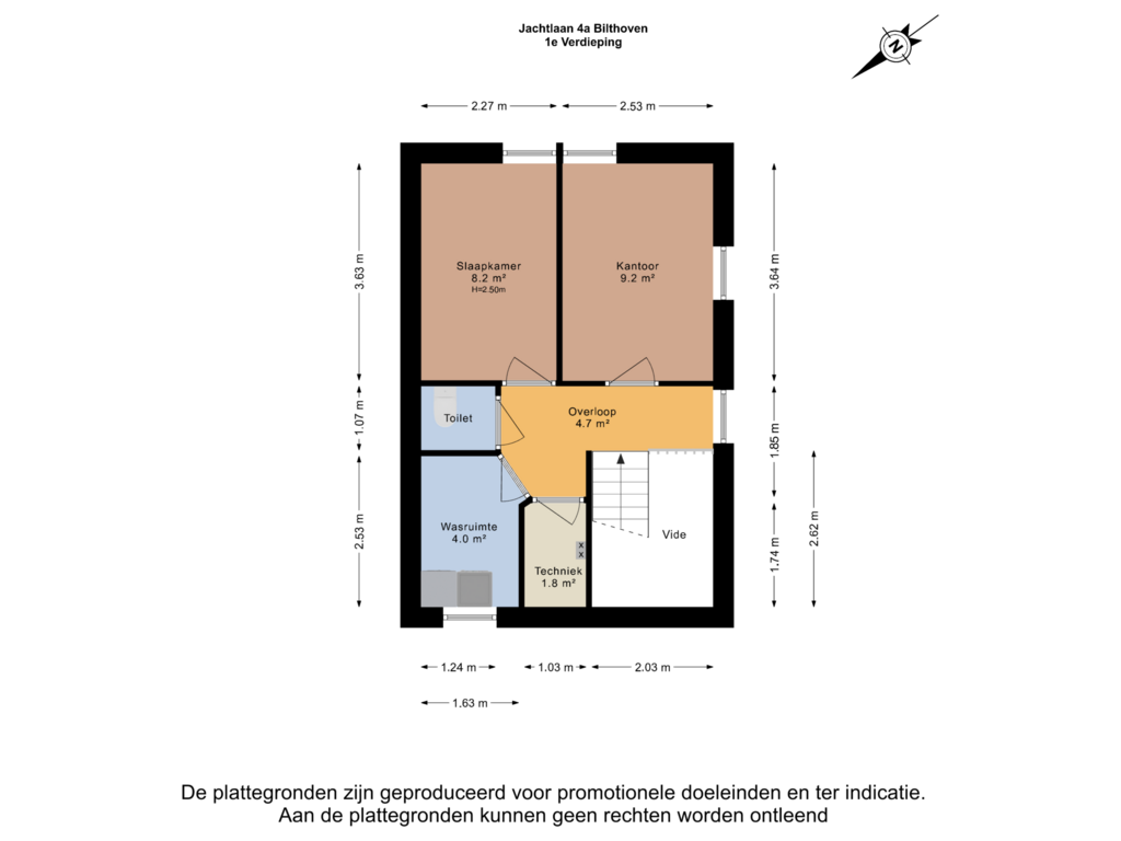 Bekijk plattegrond van 1e Verdieping van Jachtlaan 4-A