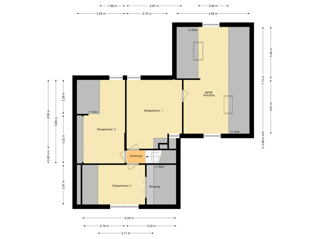 Bekijk plattegrond van Eerste Verdieping van Oliemolen 11