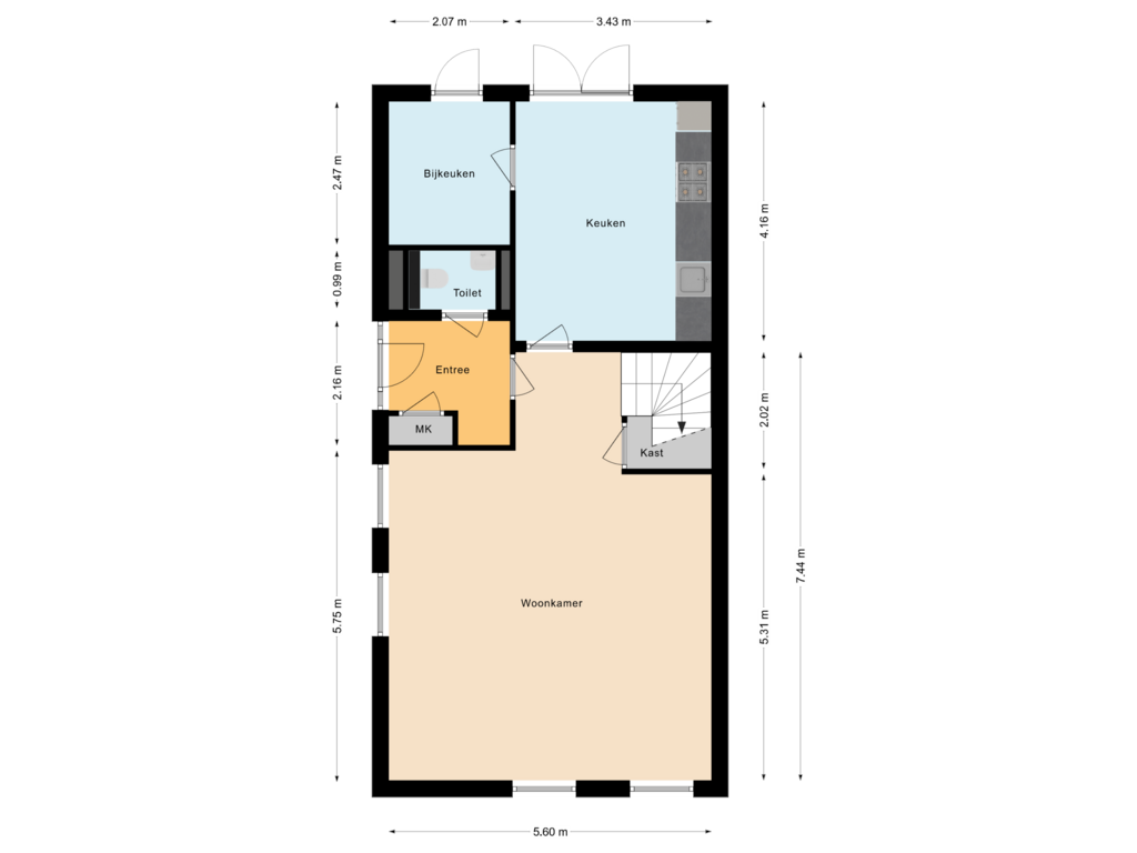 View floorplan of Begane grond of Lankelaar 20