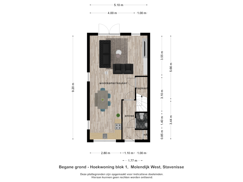 Bekijk plattegrond van Begane grond van Rijwoning(en) (Bouwnr. 01)