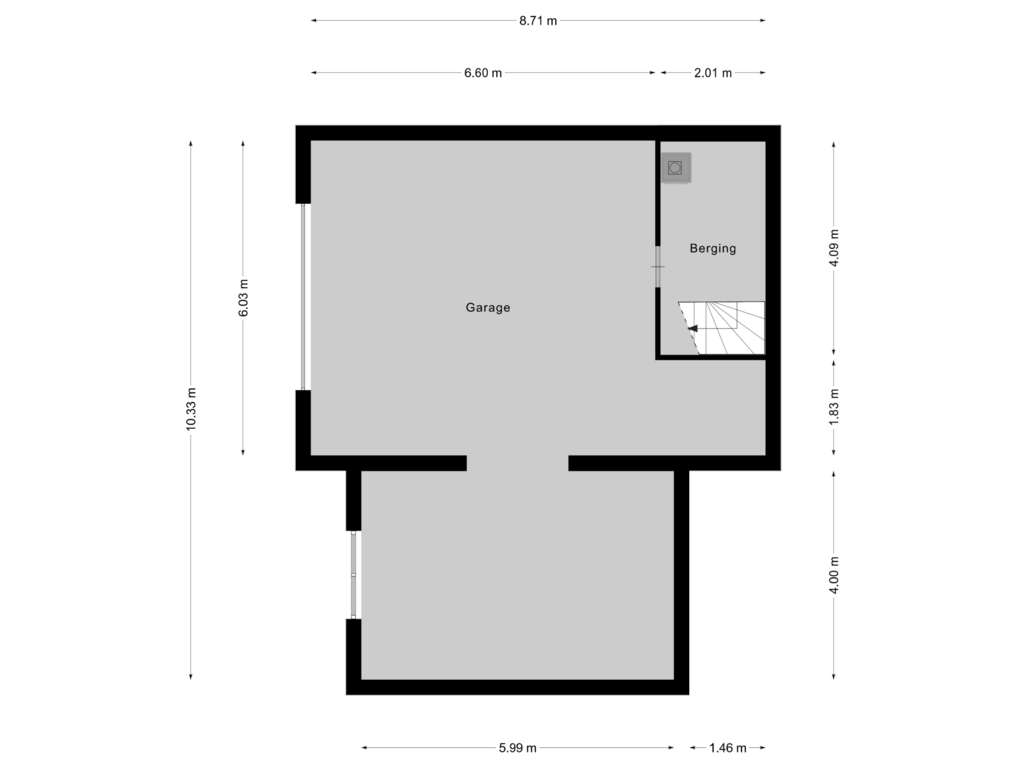 Bekijk plattegrond van Souterrain van Diepenheimseweg 25-A