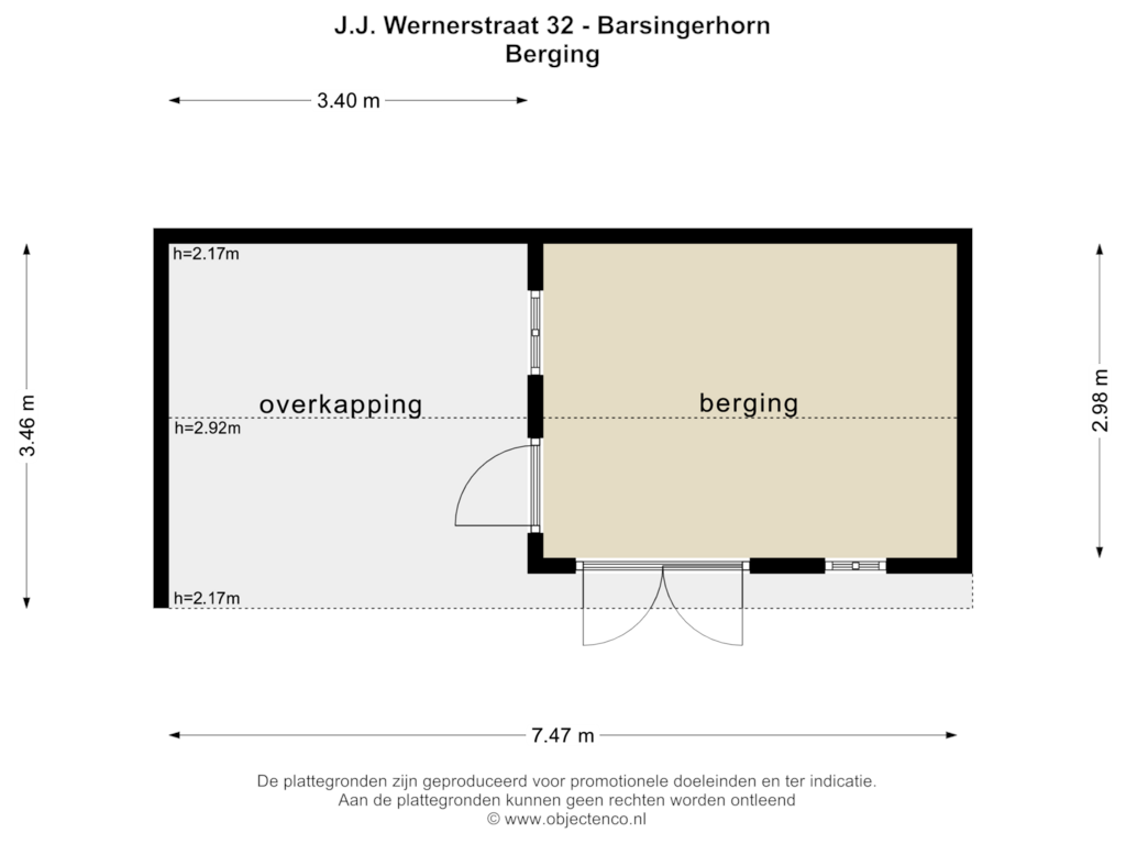 View floorplan of BERGING of J.J. Wernerstraat 32