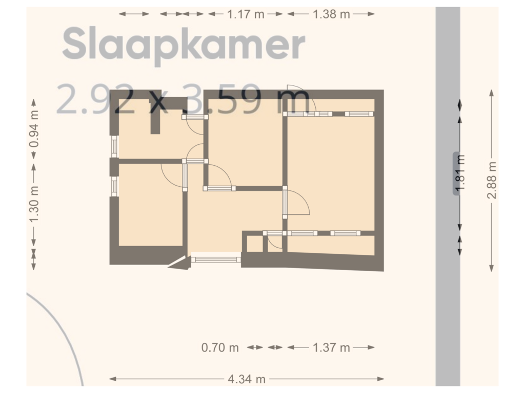 Bekijk plattegrond van Floor 1 van President Rooseveltstraat 6