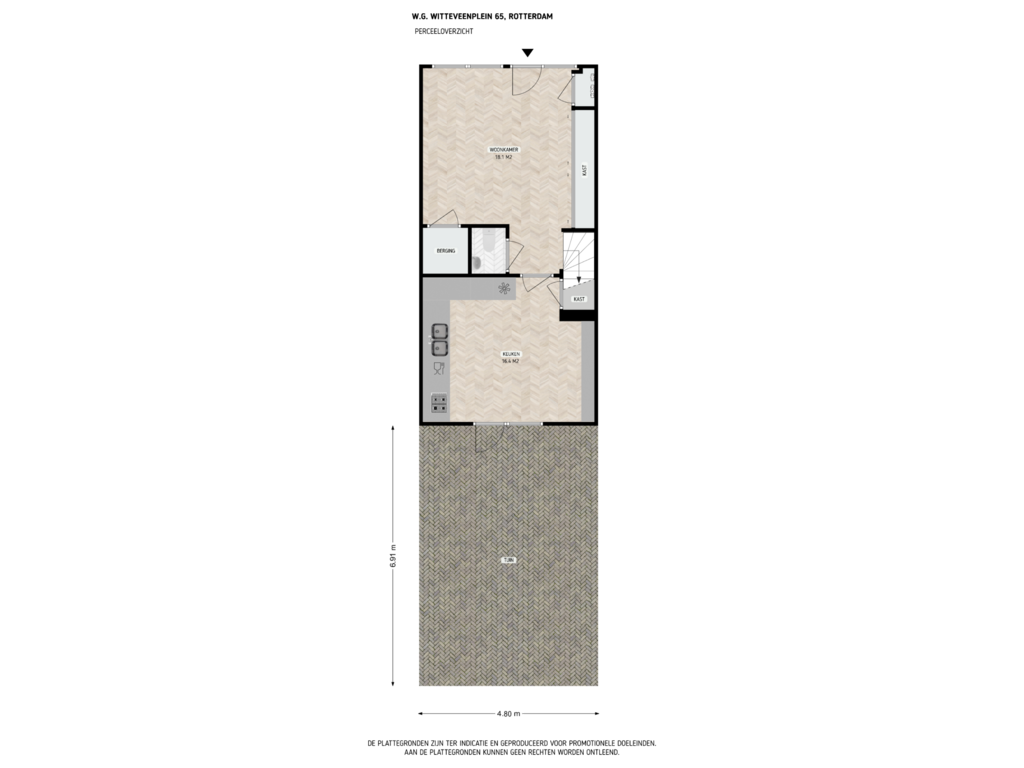 View floorplan of perceeloverzicht of W.G. Witteveenplein 65