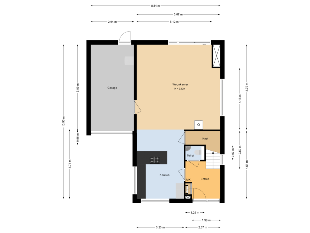 Bekijk plattegrond van Begane grond van Westhoven 68