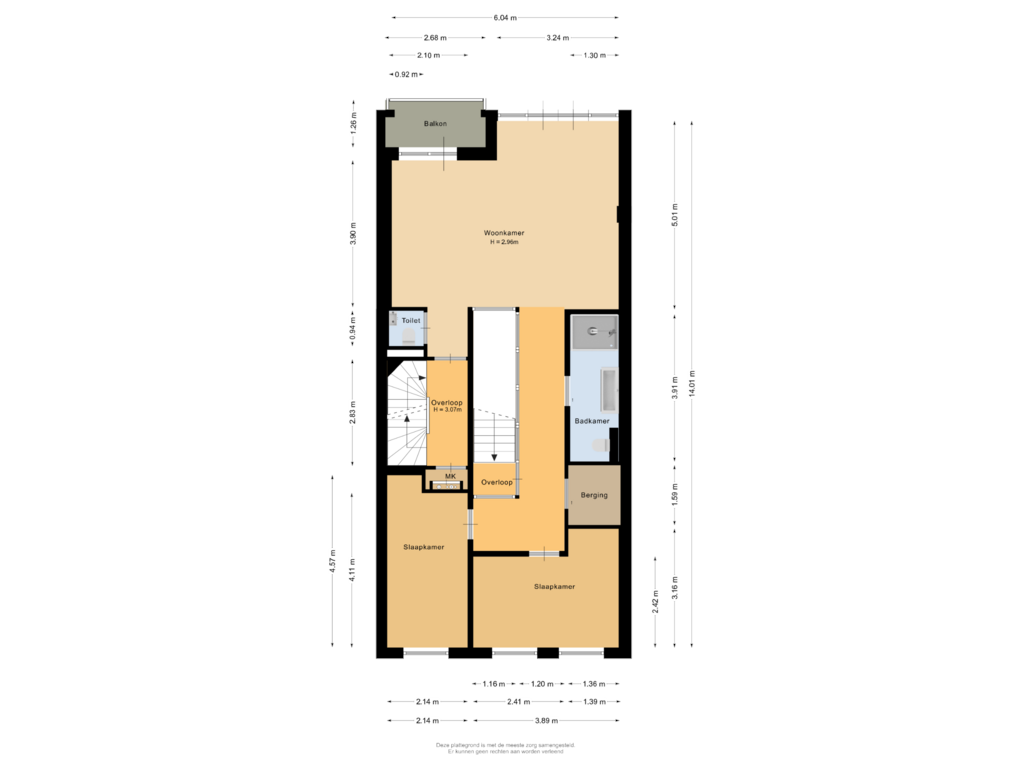 Bekijk plattegrond van Tweede verdieping van Rochussenstraat 215-A