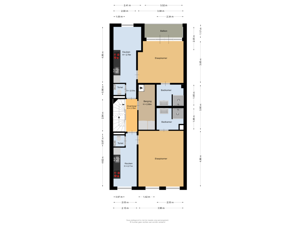 Bekijk plattegrond van Derde verdieping van Rochussenstraat 215-A