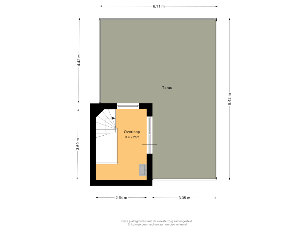 Bekijk plattegrond van Vierde verdieping van Rochussenstraat 215-A