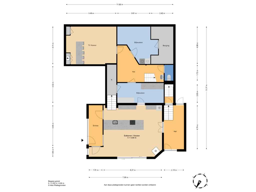 Bekijk plattegrond van Begane grond van Noordvliet 147-A