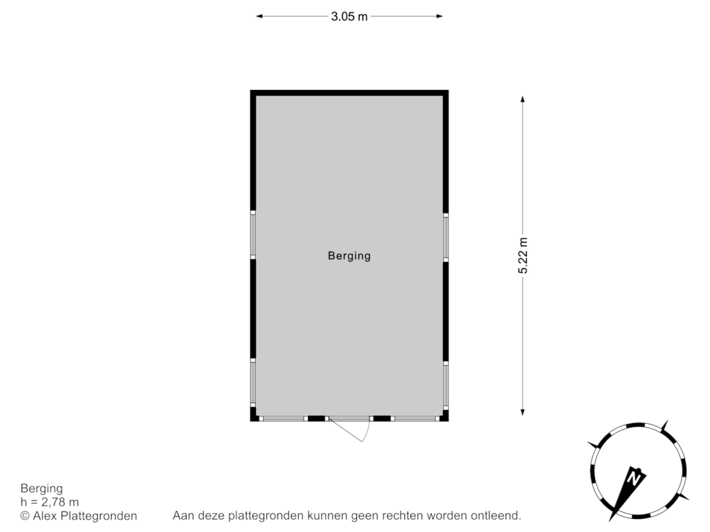 Bekijk plattegrond van Berging van Noordvliet 147-A