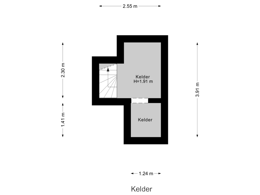 View floorplan of Kelder of Burgemeester Penstraat 2-B