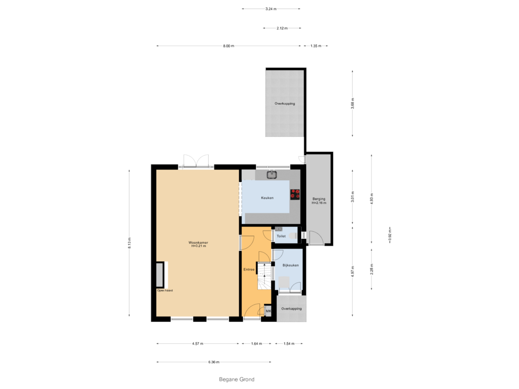 View floorplan of Begane Grond of Burgemeester Penstraat 2-B