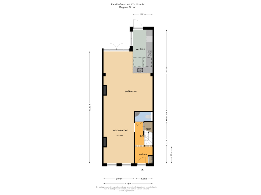 Bekijk plattegrond van Begane Grond van Zandhofsestraat 42