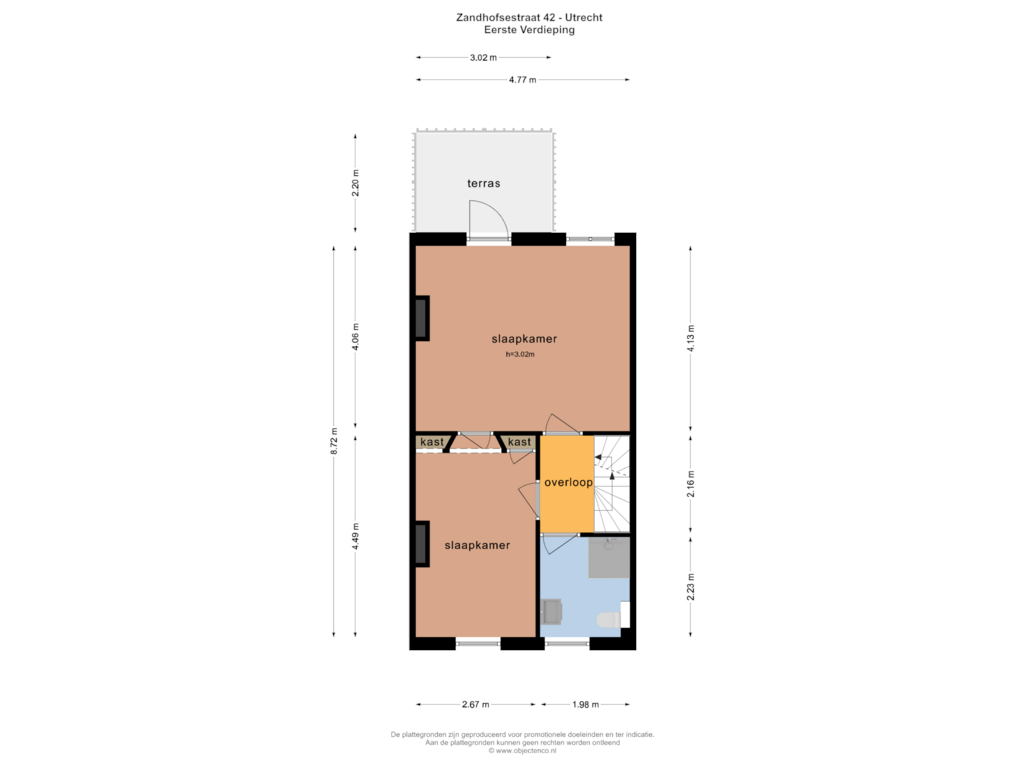 Bekijk plattegrond van Eerste Verdieping van Zandhofsestraat 42