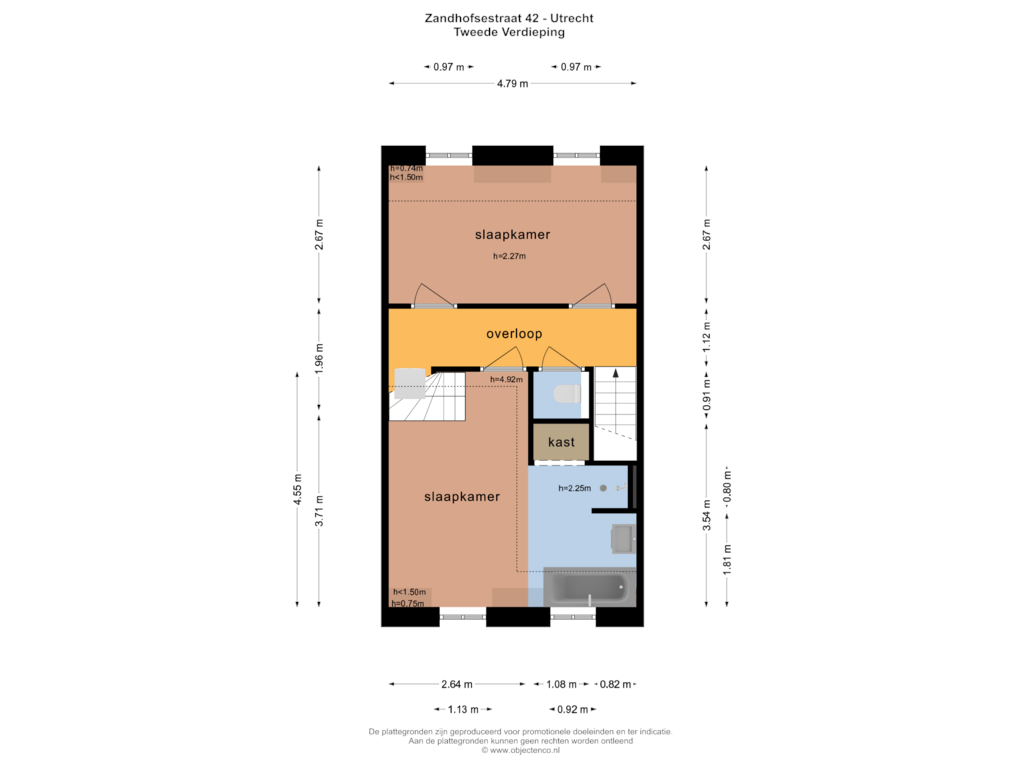 Bekijk plattegrond van Tweede Verdieping van Zandhofsestraat 42