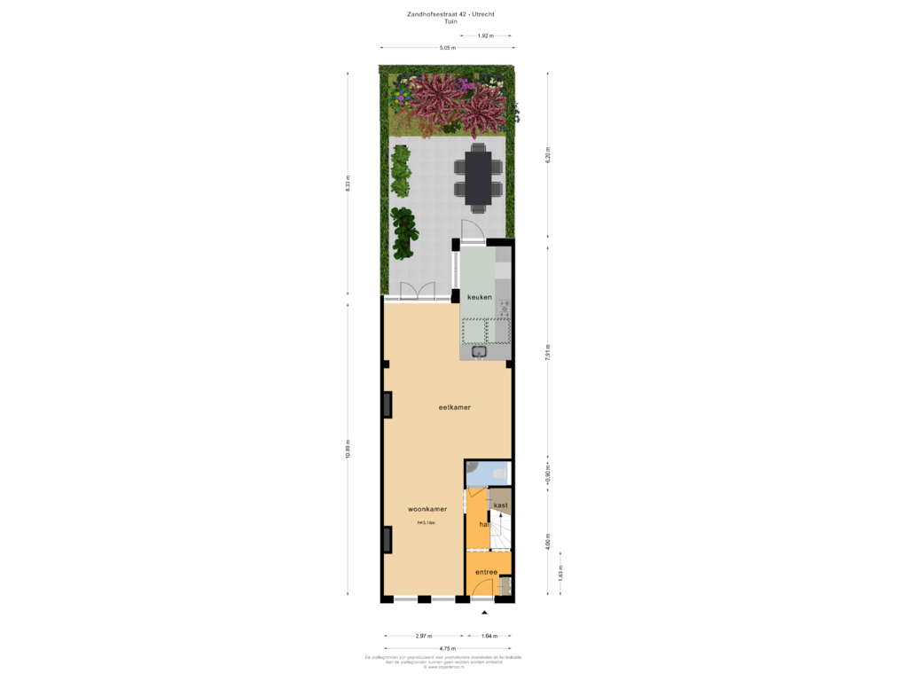 Bekijk plattegrond van Tuin van Zandhofsestraat 42