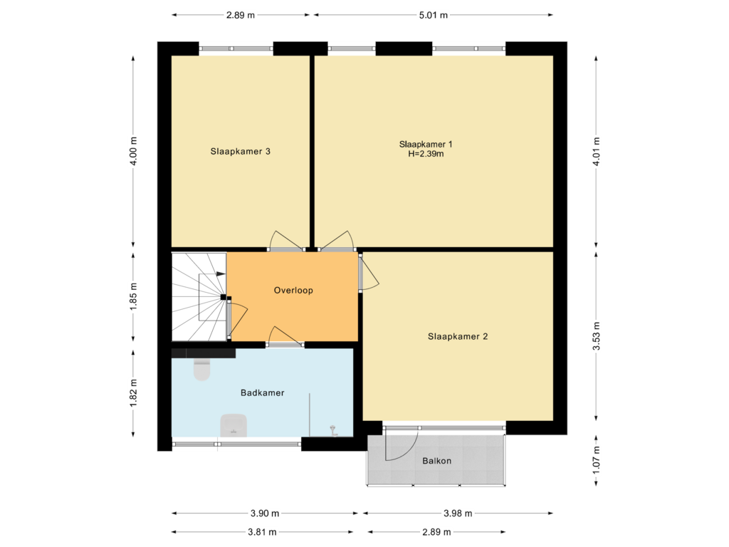 Bekijk plattegrond van Eerste verdieping van Tolhuislaan 25