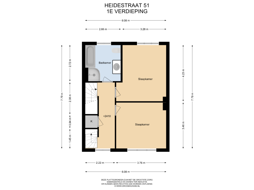 Bekijk plattegrond van 1E Verdieping van Heidestraat 51