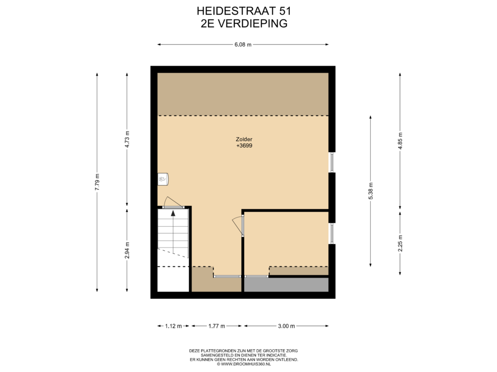 Bekijk plattegrond van 2E Verdieping van Heidestraat 51