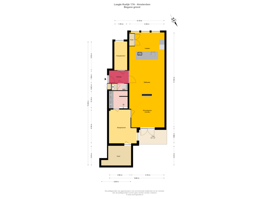 Bekijk plattegrond van Begane grond van Laagte Kadijk 17-A