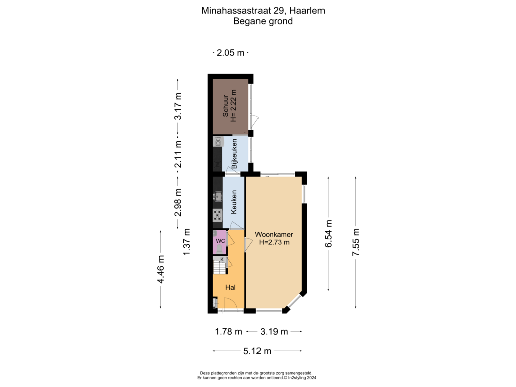 Bekijk plattegrond van Begane Grond van Minahassastraat 29