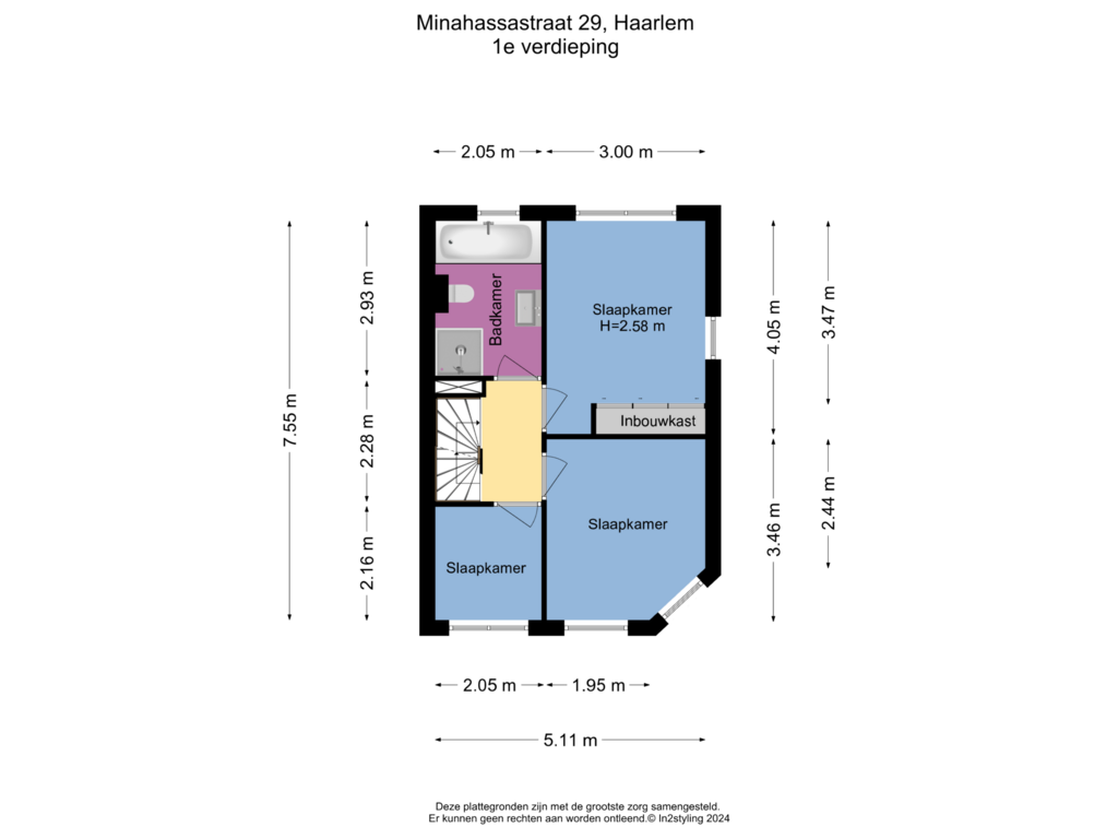 Bekijk plattegrond van 1e Verdieping van Minahassastraat 29