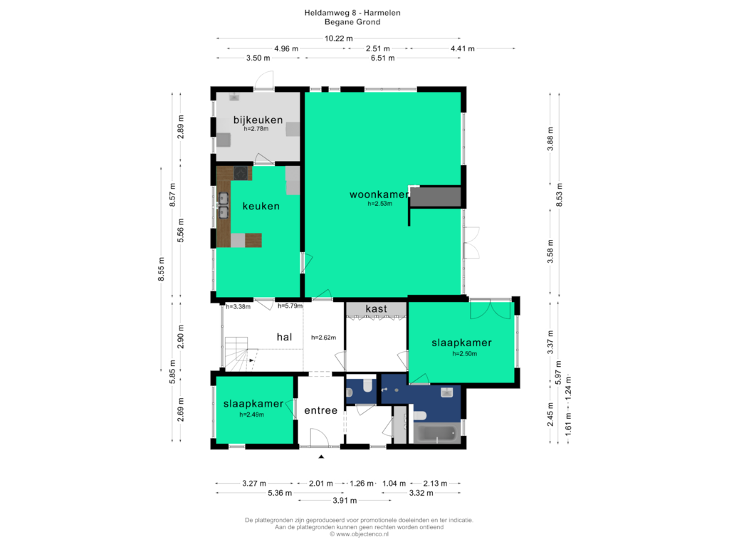 Bekijk plattegrond van Begane Grond van Heldamweg 8