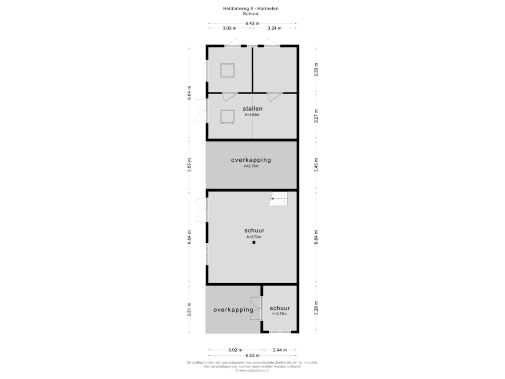 Bekijk plattegrond van Schuur van Heldamweg 8