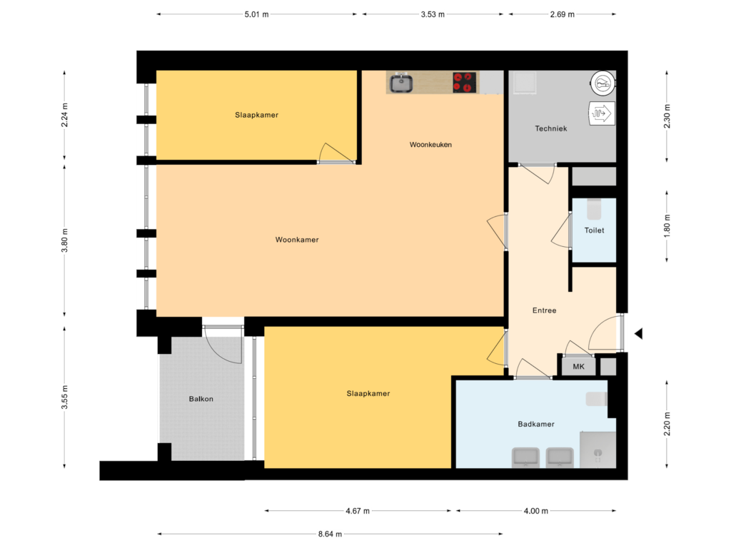 Bekijk plattegrond van 1e Verdieping van Schorfhaer Residence (Bouwnr. 7)