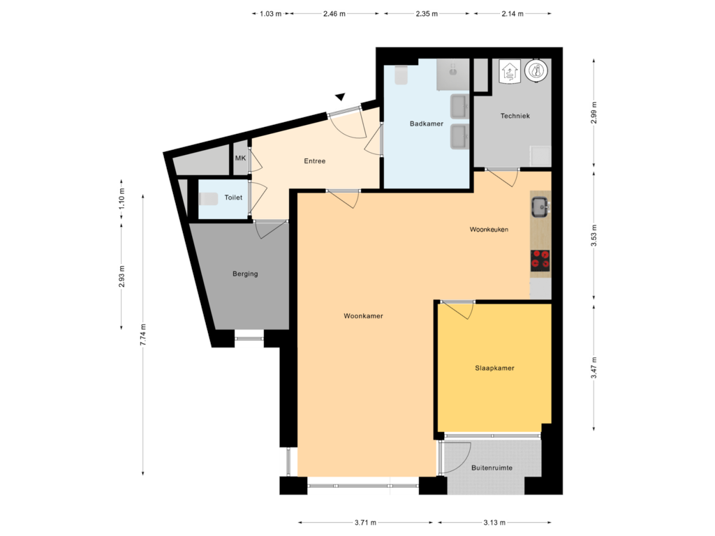 View floorplan of Begane Grond of Schorfhaer Residence (Bouwnr. 4)