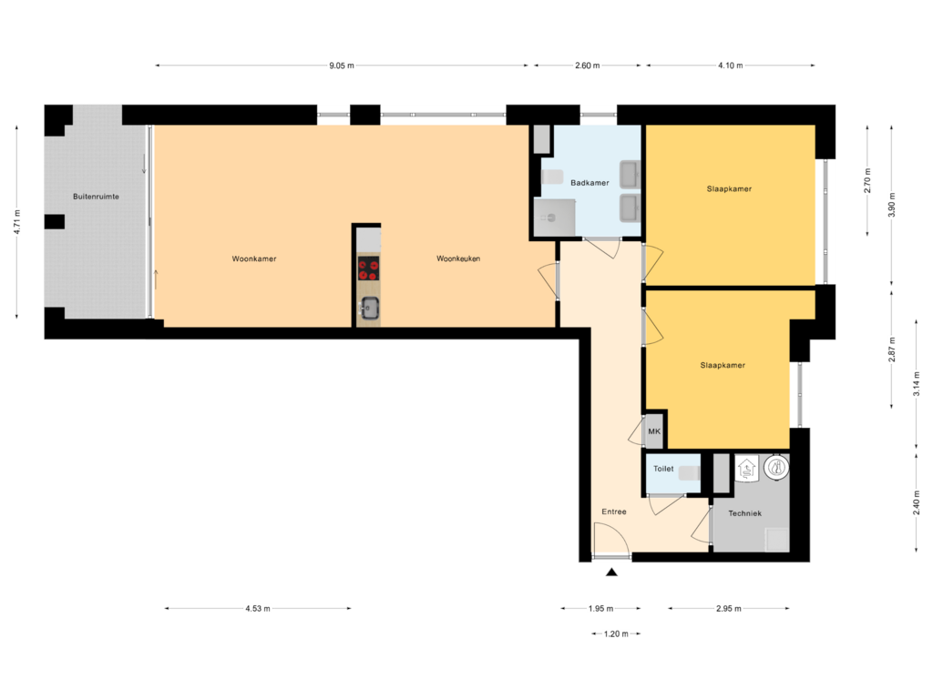 View floorplan of Begane Grond of Schorfhaer Residence (Bouwnr. 1)