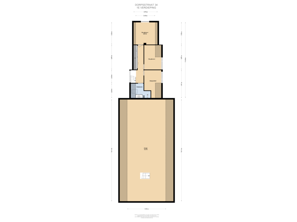 Bekijk plattegrond van 1E Verdieping van Dorpsstraat 34