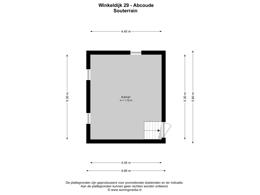 View floorplan of Souterrain of Winkeldijk 29-A