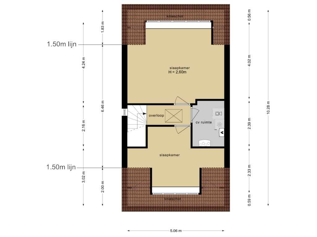 Bekijk plattegrond van Tweede Verdieping van Lisdoddestraat 24