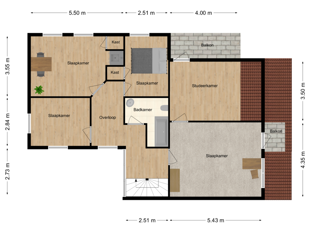 Bekijk plattegrond van 1e verdieping van Jan Steenstraat 13