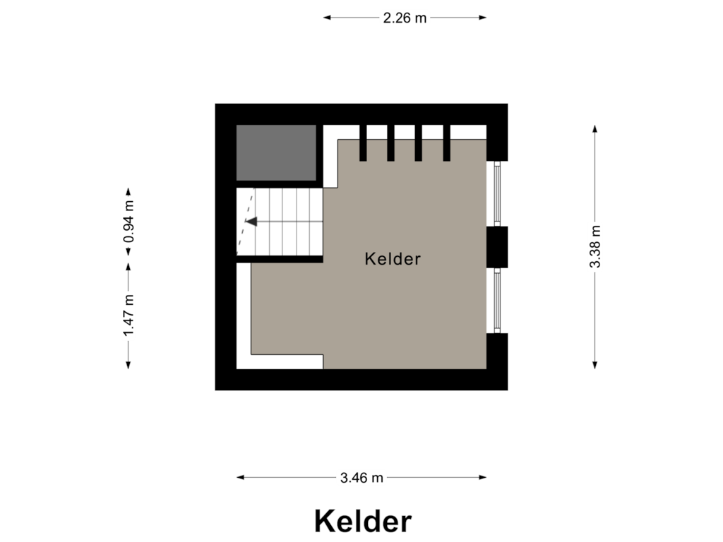 View floorplan of Kelder of Antoniusstraat 4