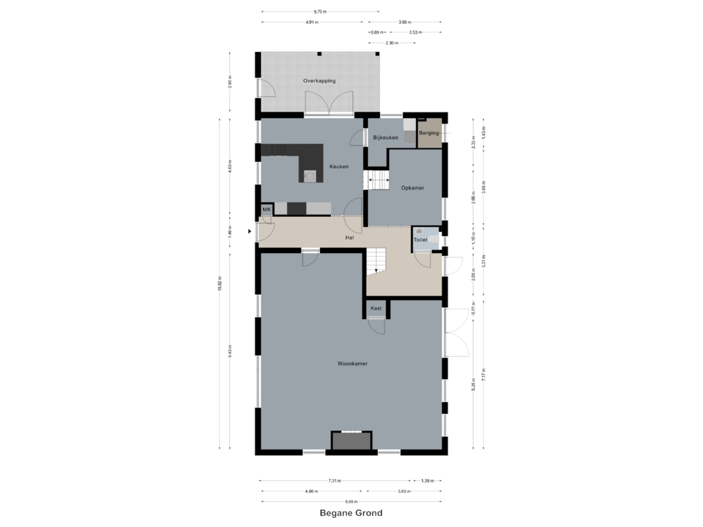 View floorplan of Begane Grond of Antoniusstraat 4