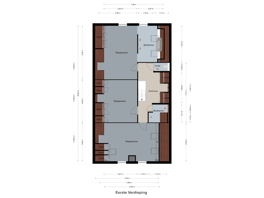 View floorplan of Eerste Verdieping of Antoniusstraat 4