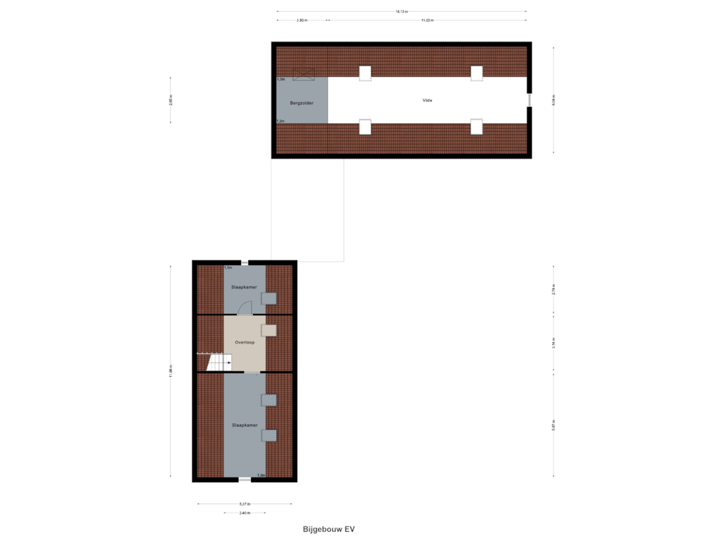 View floorplan of Bijgebouw EV of Antoniusstraat 4