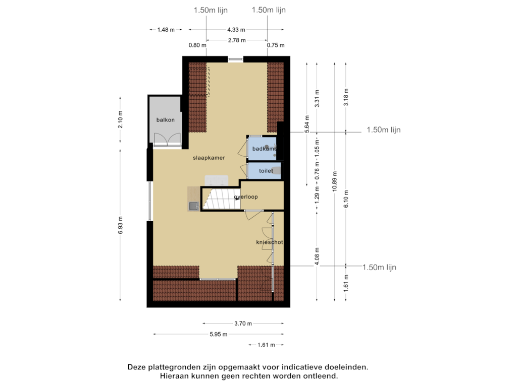 Bekijk plattegrond van 2e verdieping van Buitenrustlaan 13