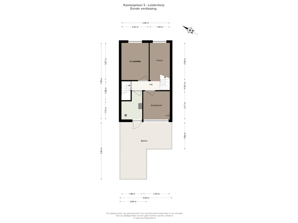 Bekijk plattegrond van Eerste verdieping van Kastanjelaan 5