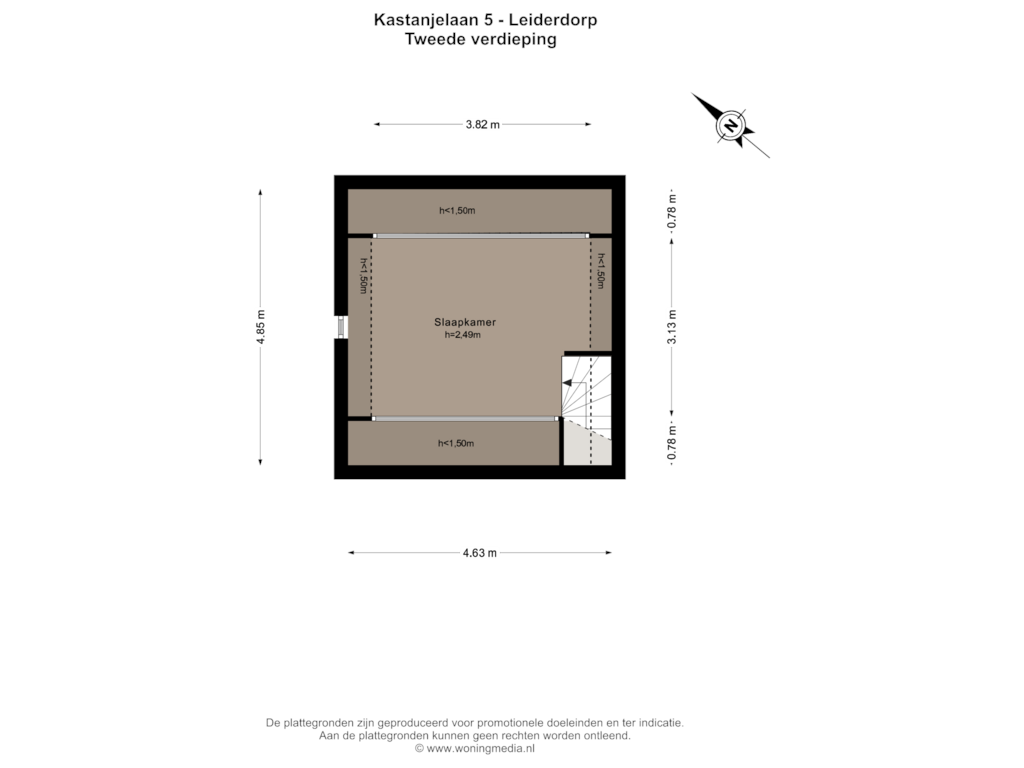 Bekijk plattegrond van Tweede verdieping van Kastanjelaan 5