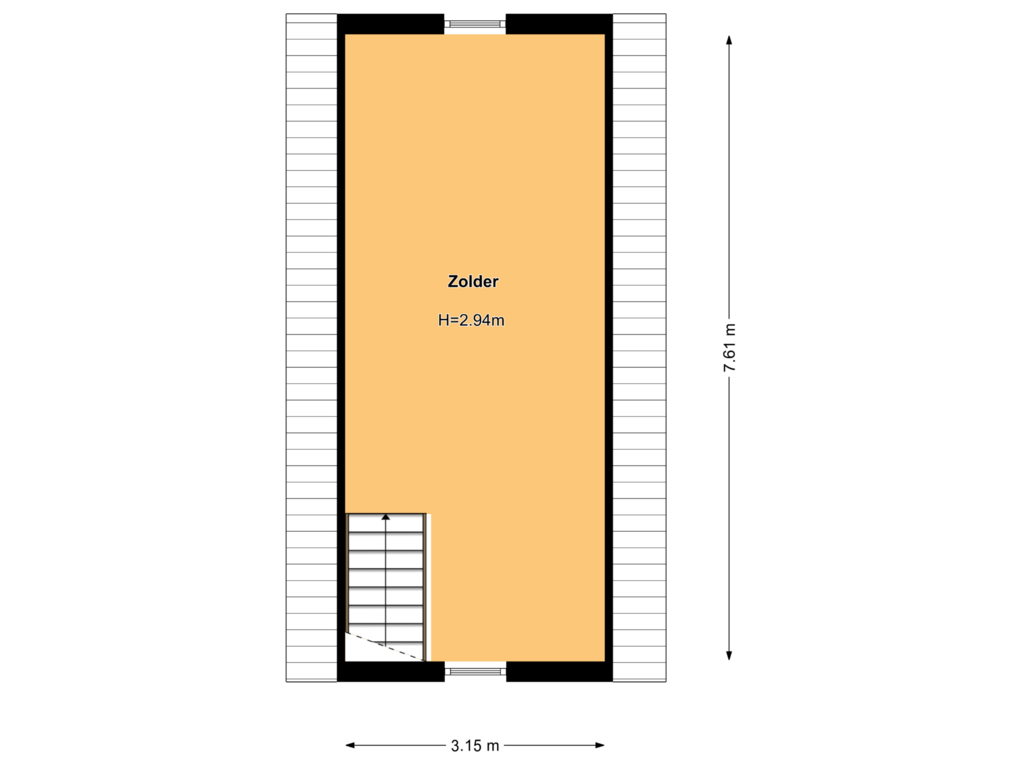 View floorplan of Verdieping Achter of Rijksstraatweg 273