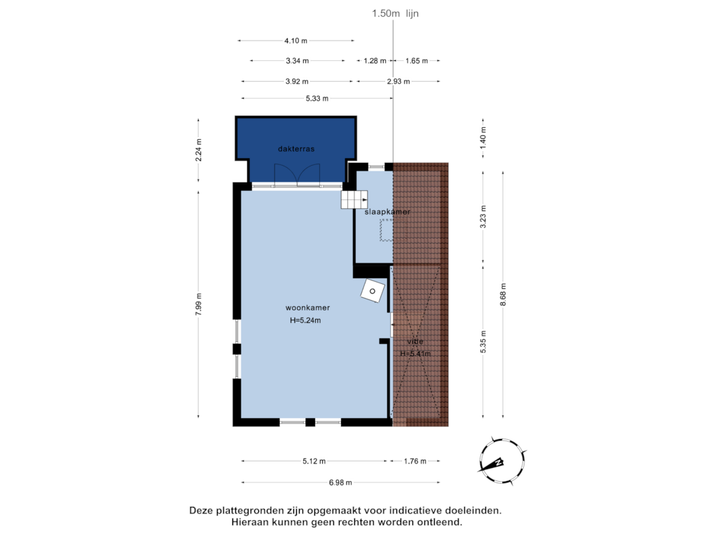 Bekijk plattegrond van 1e verdieping van Uitdammer Dorpsstraat 7-A