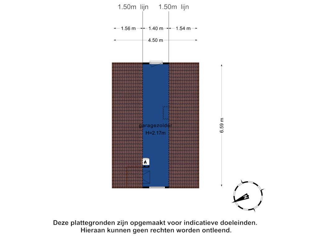 Bekijk plattegrond van Garage Zolder van Uitdammer Dorpsstraat 7-A